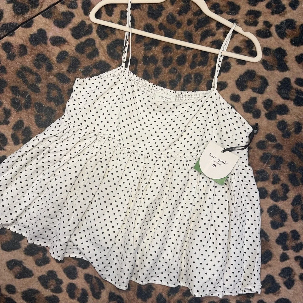 Kate Spade Iconic Black and White Polka Dot Camisole - Picture 1 of 8